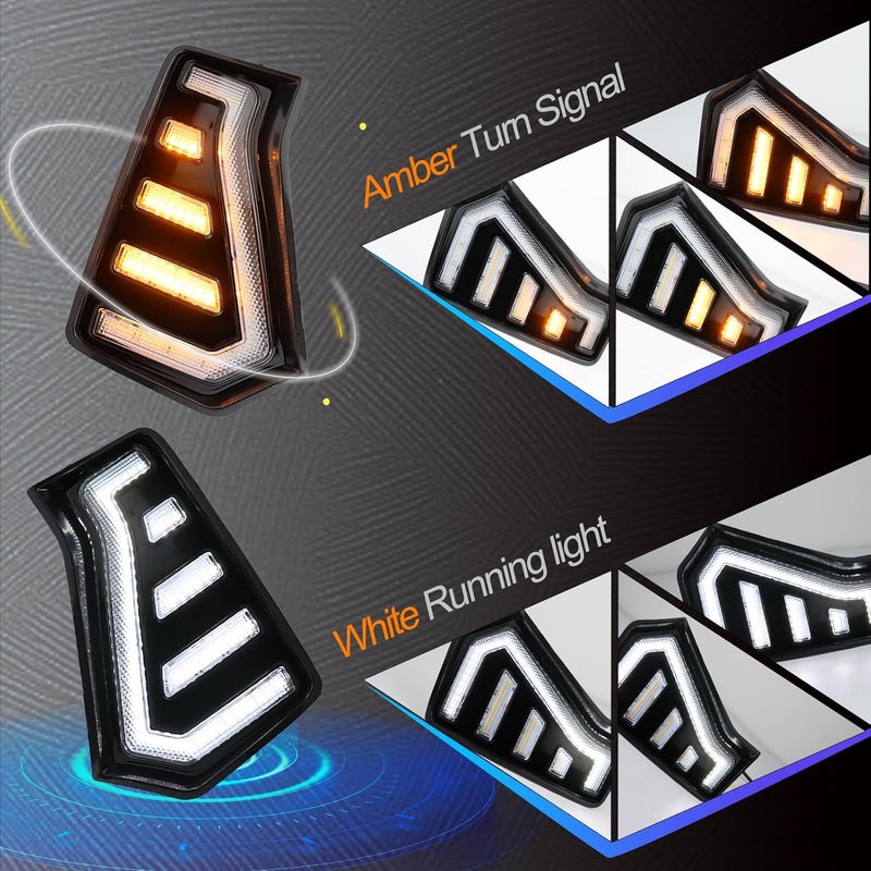 BINQIGOO LED Front Bumper Fog Lights White DRL Daytime Running Lamp Amber Turn Signal Light Assembly Compatible With Toyota Tacoma 2024 2025 Accessories - Image 2